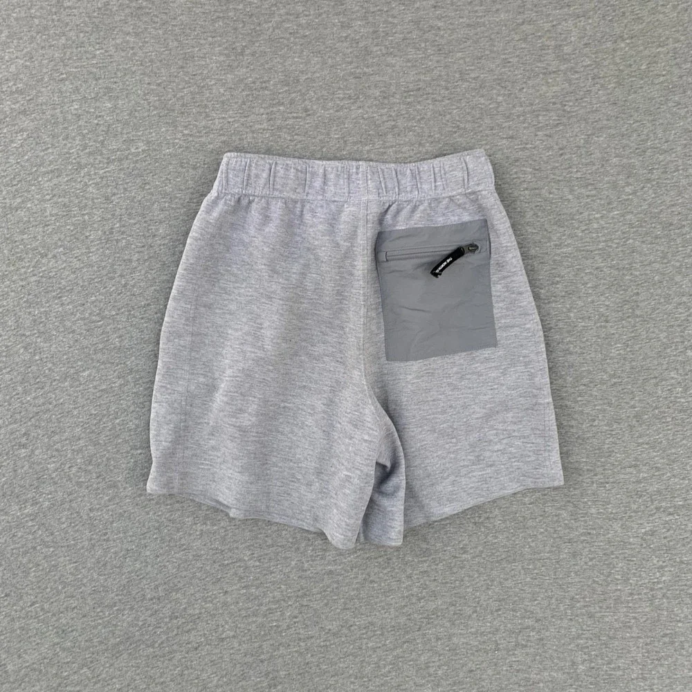 The North Face Mens Grey Knit Athletic Shorts Small Zip Back Pocket Logo S
